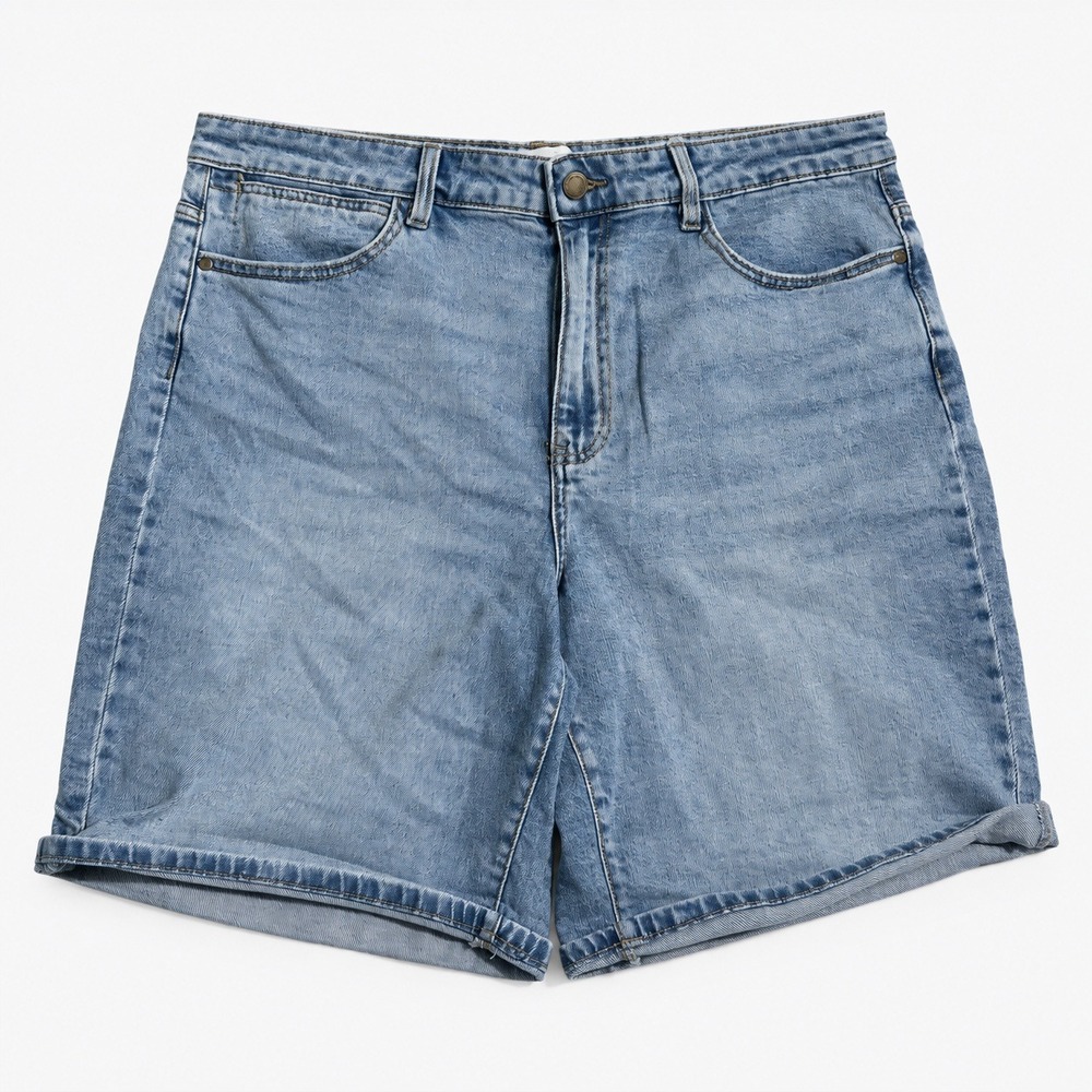 Wrangler Womens High Rise Denim Shorts Light Blue 1960923 Size 16 NWT